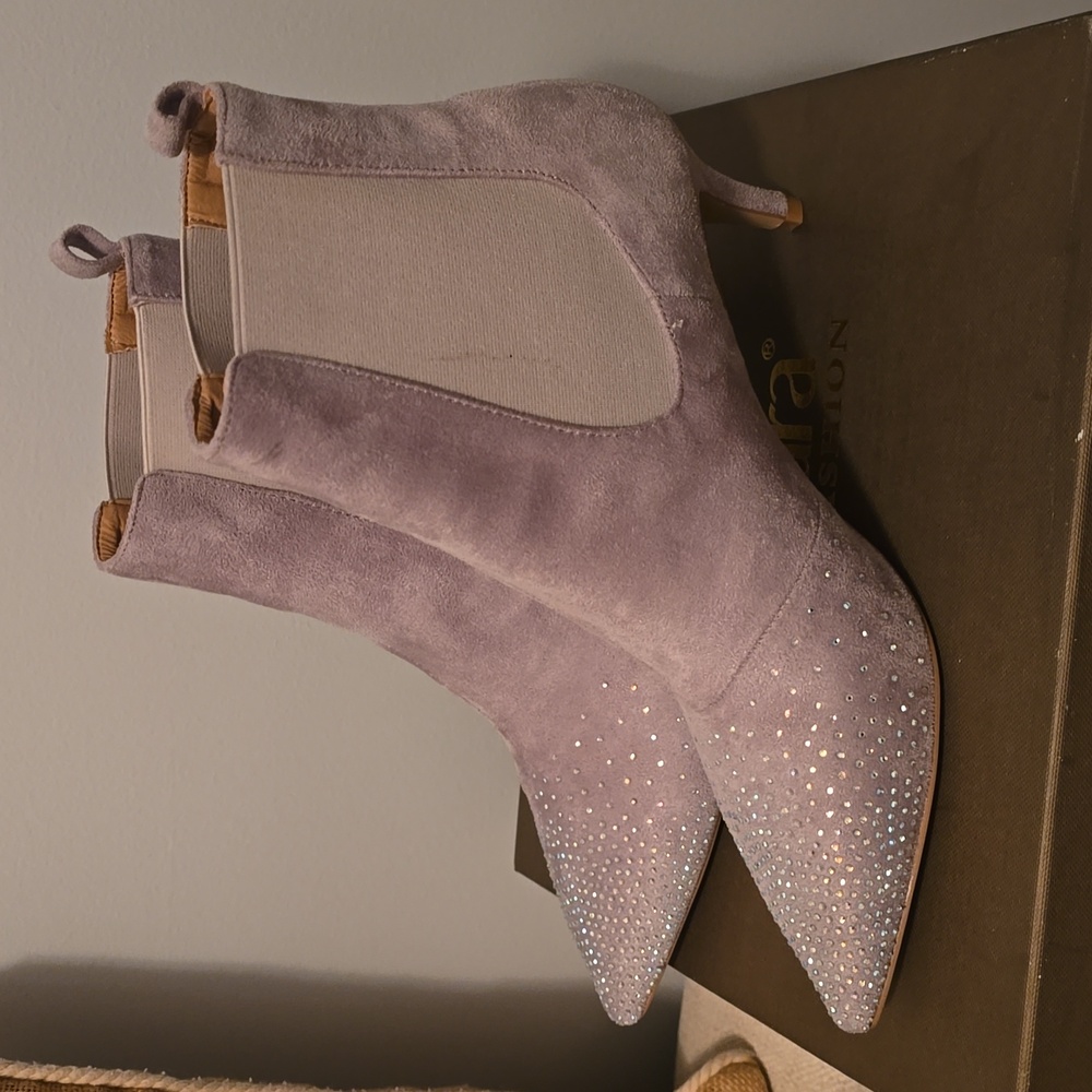 Azura stardust faux suede booties
